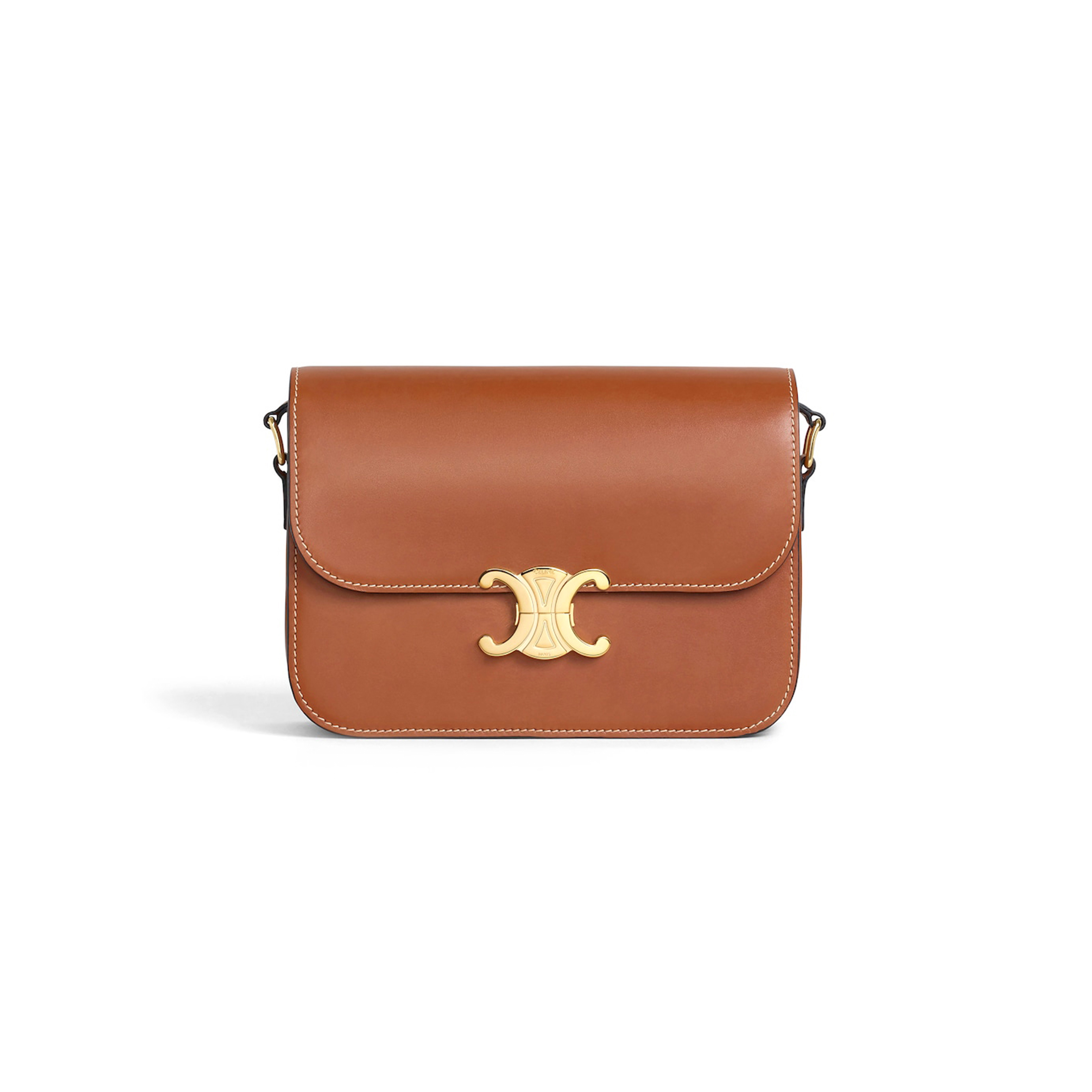 Ce**e medium classique triomphe bag in natural calfskin 187363bfn.04lu (22.5*16.5*7.5cm)